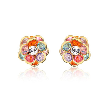 18K Gold Layered Oro Laminado Bow Design Push Back Earrings 21.0611